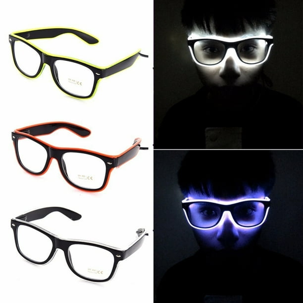 leyfeng YJ001 Gafas LED 10 colores Opcional Light Up El Wire Neon Rave  Gafas Twinkle Glowing