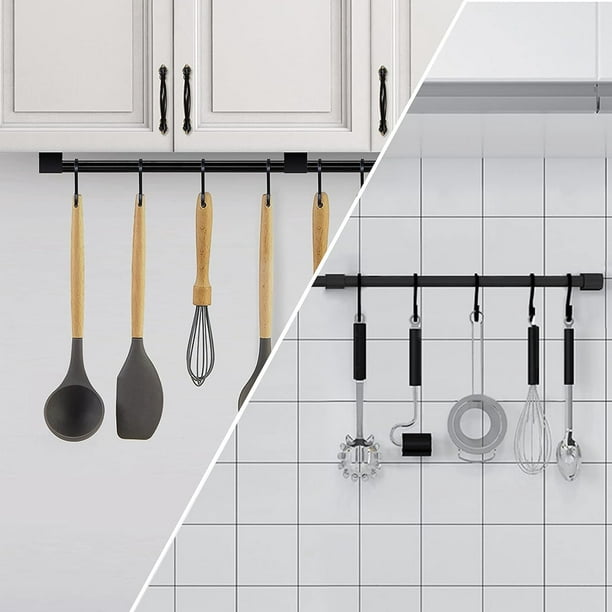 6 Ganchos Repisa de Metal para Tazas Organizador de Cocina Baño Closet  Negro - Promart