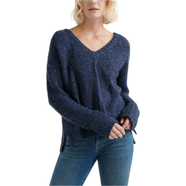 Lucky Brand suéter moteado para mujer, azul, extragrande Lucky