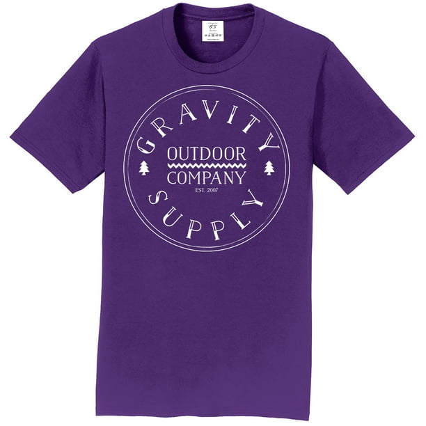 Camiseta de manga corta al aire libre de suministro de gravedad - Logo  blanco - Equipo Púrpura - S Gravity Outdoor Co. Camiseta de manga corta