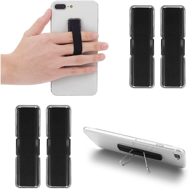 ER 4 Uds. Soporte elástico para dedo de teléfono móvil, soporte elástico  antideslizante para correa de teléfono, soporte para teléfono con correa  para muñeca y dedo, soporte para agarre de teléfono móvil
