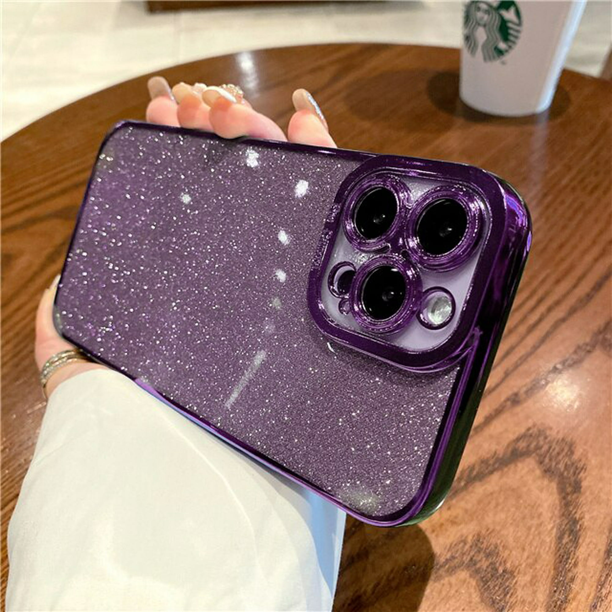 Funda transparente con purpurina ostentosa de lujo para iPhone 14