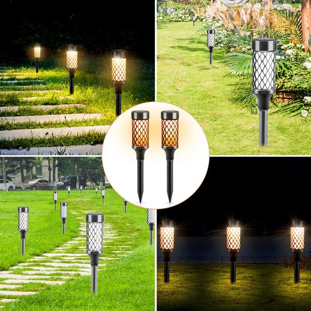 Luces Solares LED Exterior Jardin, IP65 Impermeable Lámpara, para  Iluminación de Caminos, Patio,Terreza y Camping, Blanca Cálida (A)