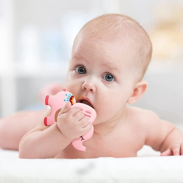 Mordedores para bebés de 0 a 6 meses – Juguetes de dentición para bebés  recién nacidos – Mordedor de silicona seguro para el congelador – Juguetes  de