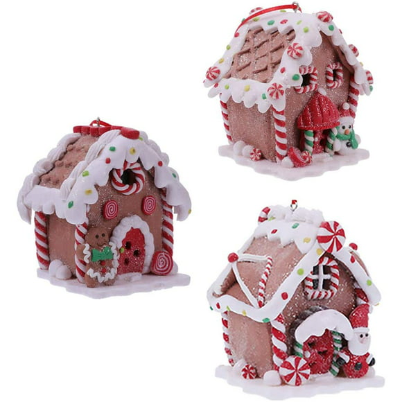 uds adorno de casa de pan de jengibre iluminado de navidad casas de pueblo de navidad en miniatura i ormromra wrlf321