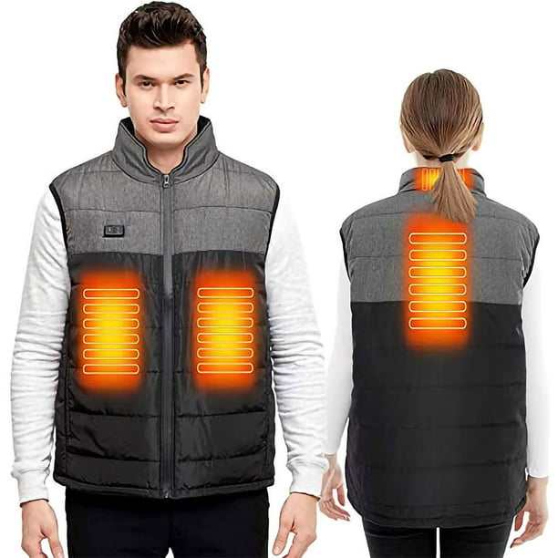  Chaleco calefactable, chaqueta de calefacción eléctrica  inteligente para hombres y mujeres, chaleco de invierno cálido y ligero con  carga USB : Ropa, Zapatos y Joyería