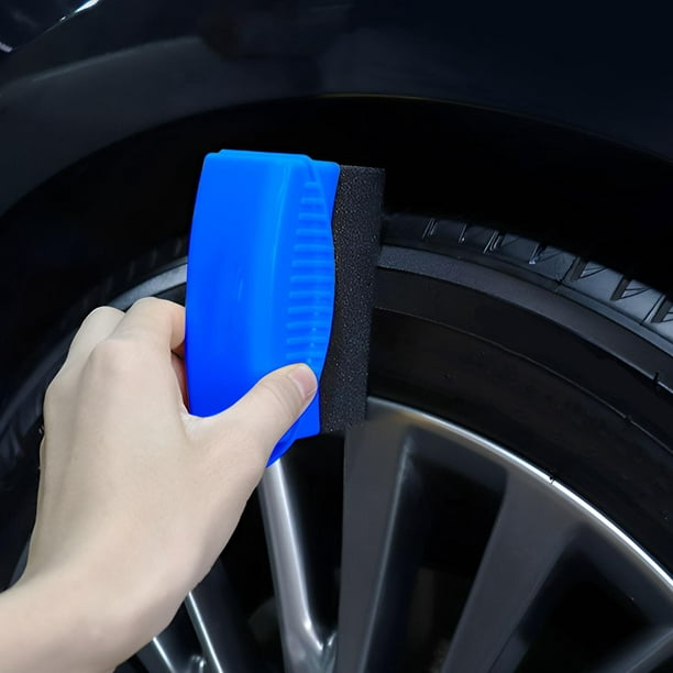 Cepillo para ruedas de coche, limpiador de llantas de microfibra, suave  para limpieza de coches (azu Tmvgtek Accesorios para autos y motos
