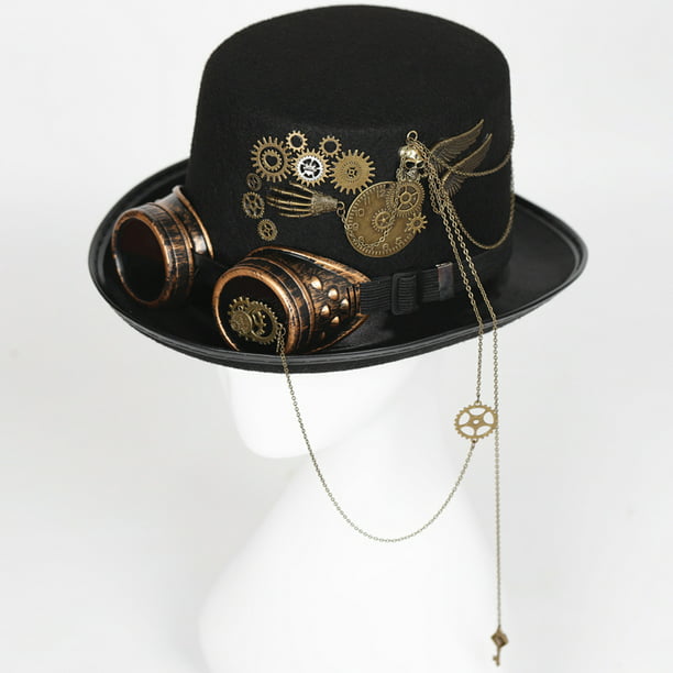 laberinto Óxido Propuesta Sombrero Steampunk negro de lujo con , gótico para fiesta de disfraces para  adultos Los 30x26x125cm Colcomx hombres sombreros de copa | Walmart en línea