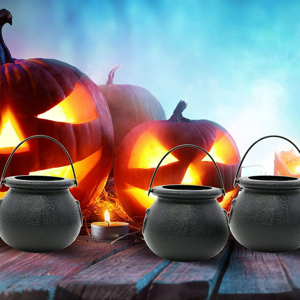 GOOHOCHY Caldero de bruja Suministros para fiesta, cuenco de caldero de  Halloween, cubo de caldero de Halloween, accesorios de bruja de Halloween
