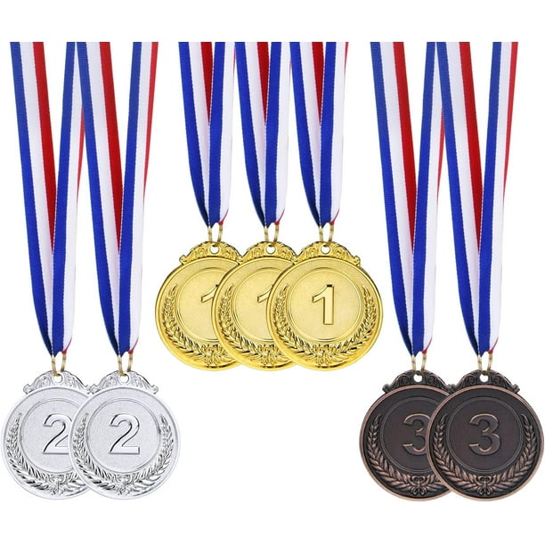 7 Piezas Medallas Infantiles, Medalla de Oro de Plástico con