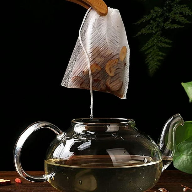 400 bolsas de filtro de té desechables para té suelto, bolsas de té vacías  para té suelto, bolsa de té de compost, con papel 100% natural sin