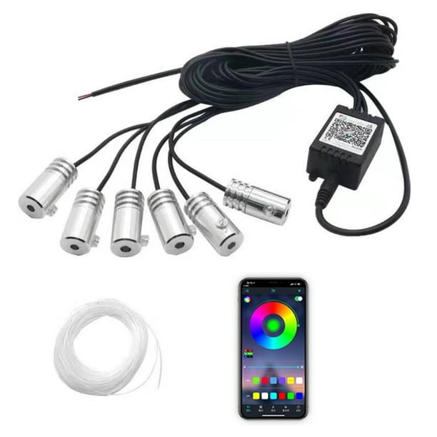 Kit de tira de luces LED de ambiente para coche, lámparas de iluminación  Interior de neón con aplicación remota, Control de música por voz,  decoración de ambiente