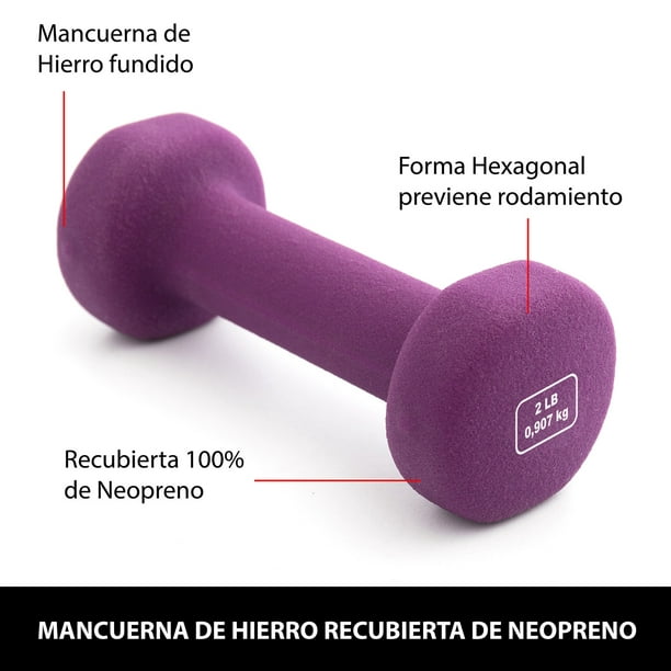 PARDELE Juego De Pesas de Neopreno Kit De Mancuernas Gym Para Ejercicio Par  2kg