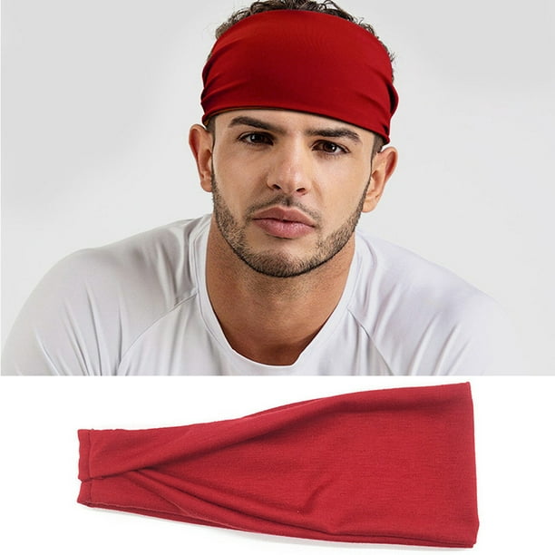 Rojo - Diadema deportiva para hombres y mujeres, banda para sudar, banda  para el cabello, gimnasio, estiramiento para el cabello