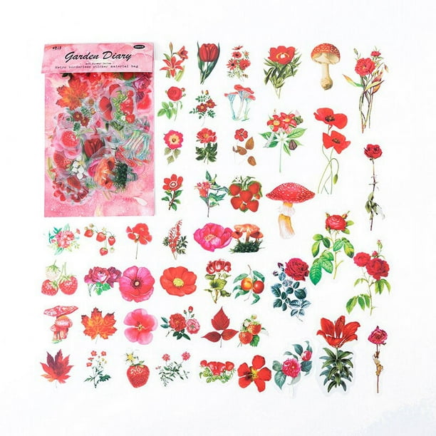 Mr.paper-Paquete de pegatinas de flores estéticas, 6 estilos