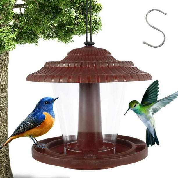 Comedero Para Pájaros Al Aire Libre Comedero Para Pájaros Salvajes Colgante  De Plástico Transparente Para Jardín / Balcón / Exterior (Rojo) Muyoka  Hogar
