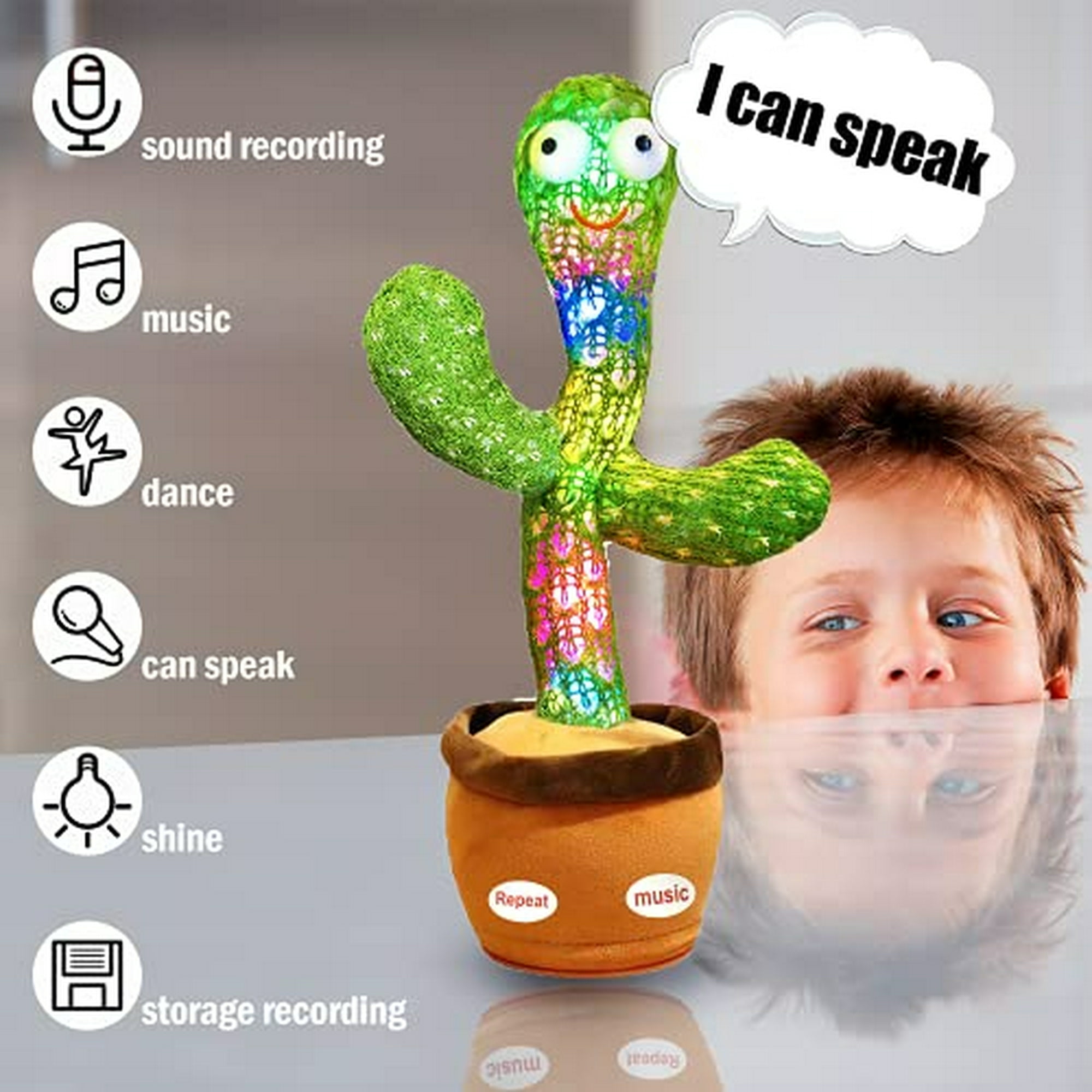 Juguete de cactus bailando Pbooo, que habla, repite, canta, Sunny