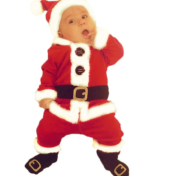 4 piezas para de Papá Noel, con y sombrero, calcetines y trajes de Navidad,9 a 12 m XBTCLXEBCO GL017-FT37887A2 Walmart en línea