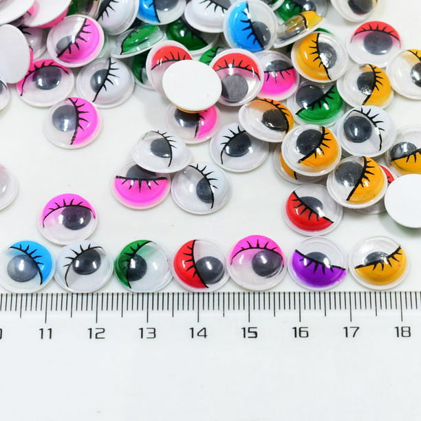 Paquete de 500 autoadhesivos Googly Eyes para manualidades, varios colores  y tamaños, calcomanías para ojos ondulantes para bricolaje (3 diseños, 7
