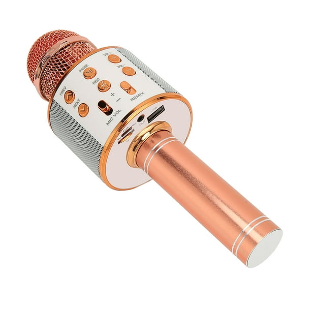 Micrófono inalámbrico Bluetooth portátil 4 en 1 micrófono de Karaoke  multifuncional con reducción de ruido para el hogar KTV fiesta coche oro  rosa