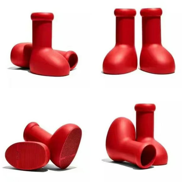 botas rojas grandes para mujer botas de lluvia con punta redonda y antideslizante botas femeninas de dibujos animados 5 ndcxsfigh para estrenar