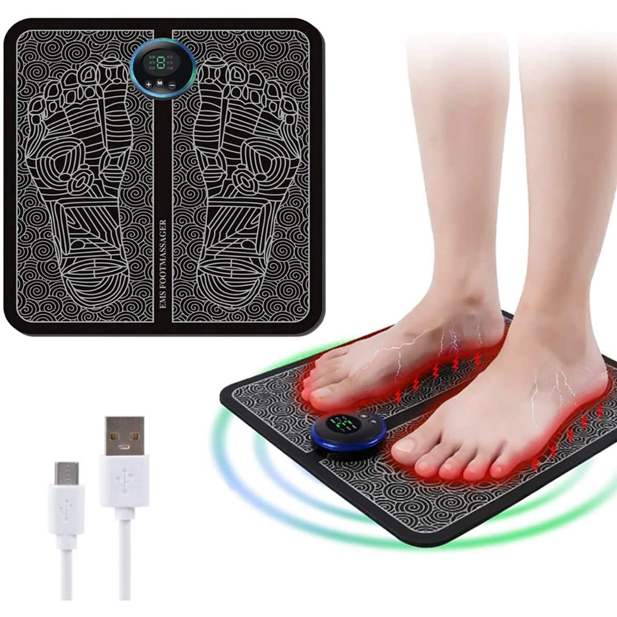 Comprar Masajeador de pies eléctrico EMS con Control remoto, cuidado de la  salud, masaje corporal, ejercitador de piernas, máquina de terapia de  calefacción Bio Shaker