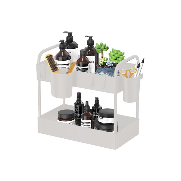 Organizador maquillaje con 2 niveles en Bambú - Decoración de baño