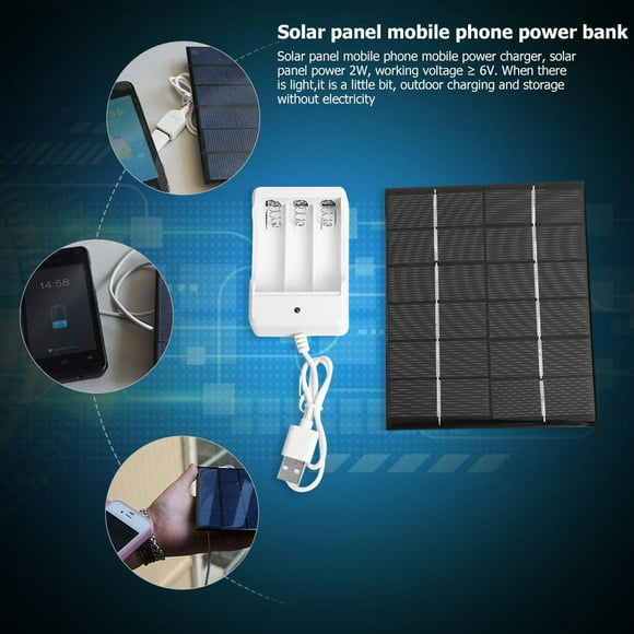 cargador de teléfono con panel solar  cargador usb de 3 ranuras para cargador recargable aa flhrweasw nuevo