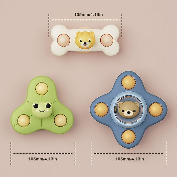 3 piezas ventosa Spinner Toys Baby Fidget Spinner Juguete con