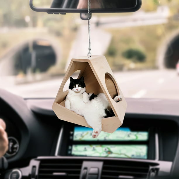 Cute Cat Car Trailer Interior Espejo Retrovisor Decoración