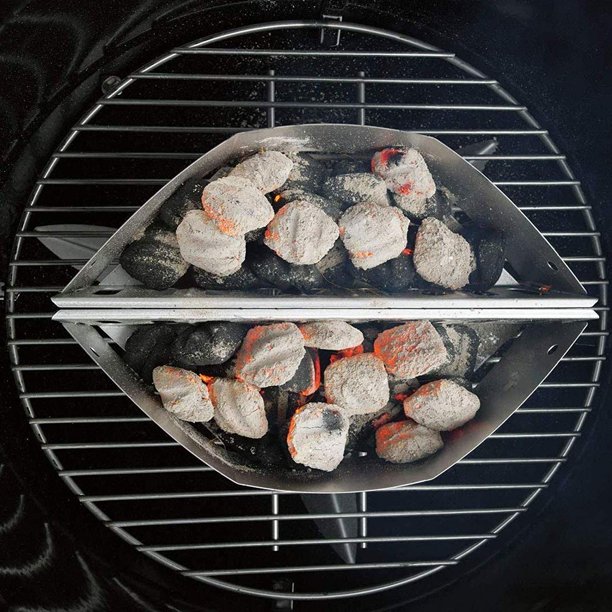  Cesta de carbón de acero inoxidable para parrillas de barbacoa  y hervidores – soporte de Briquette para carbón vegetal, chips de madera –  accesorios y utensilios para asar carne y ahumar 