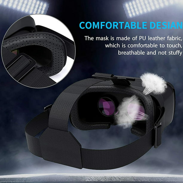 Gafas VR Gafas de realidad virtual compatibles con iPhone y Android Gafas 3D  VR con controlador Bluetooth, lente anti Blu-ray de realidad virtual HD  para películas y juegos 3D Ormromra 2035707-1