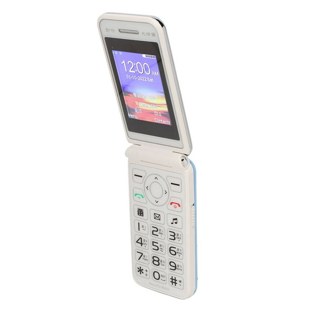 N509 2G Teléfono con tapa desbloqueado Dual SIM Teléfono celular con tapa  con pantalla de 2,4 pulgadas con batería de 6800 mAh 100-240 V Azul Enchufe