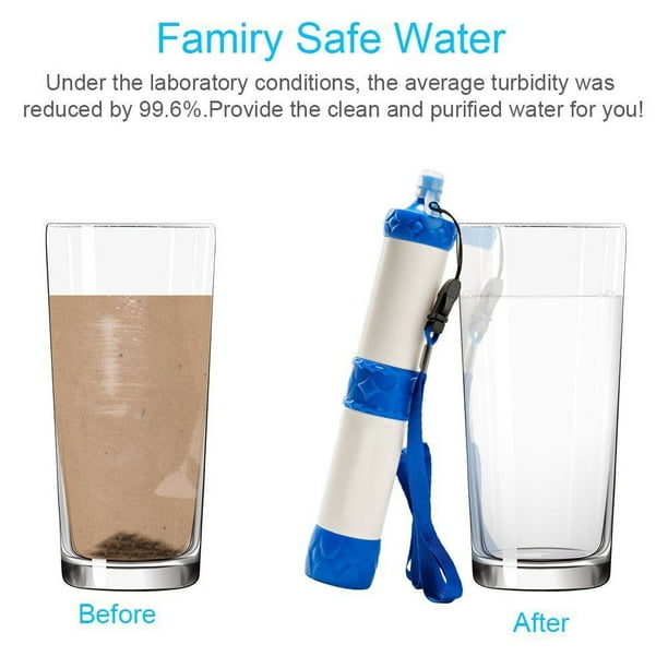 Herramientas de filtro de agua potable Purificador de agua de supervivencia  para senderismo con pajita (azul) Ndcxsfigh Nuevos Originales