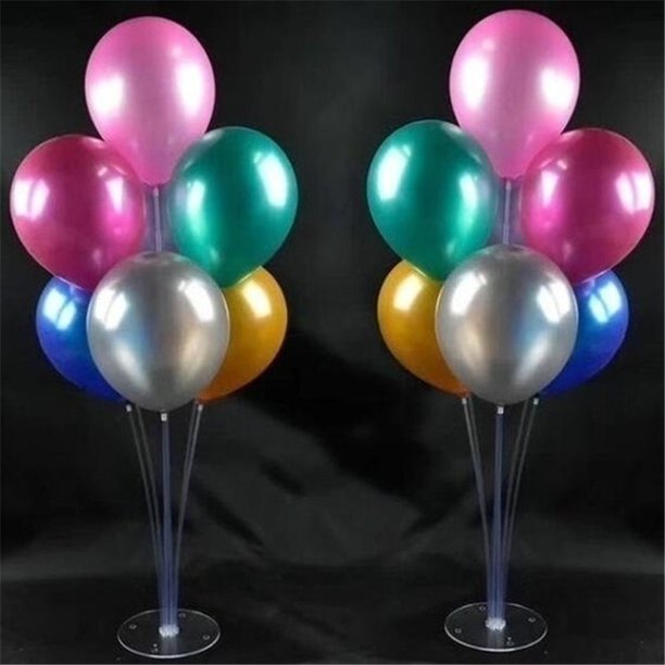 10 piezas Palo de aro circular para globos, palo de soporte de globos  blancos de plástico, accesorio de decoración de globos para fiesta de  cumpleaños