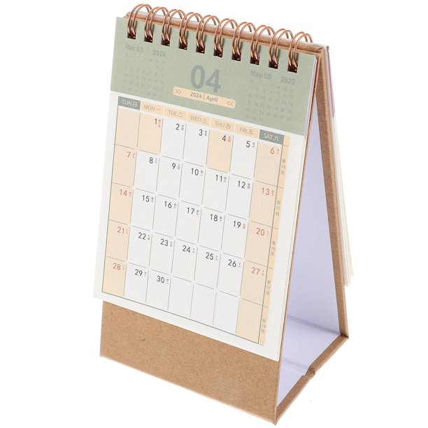 Mini Calendario de escritorio con tapa decorativa, calendario pequeño