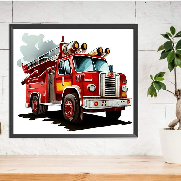 Cuadros Decorativos Pintura de diamante 5D DIY Taladro redondo completo  Bombero Decoración del hogar Arte Artesanía Wdftyju embutido en tela