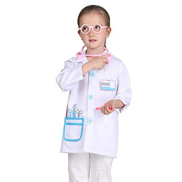 FamilyDoctor bata de laboratorio para niños, disfraz de doctor para niños y  niñas, 5-6T familus familus