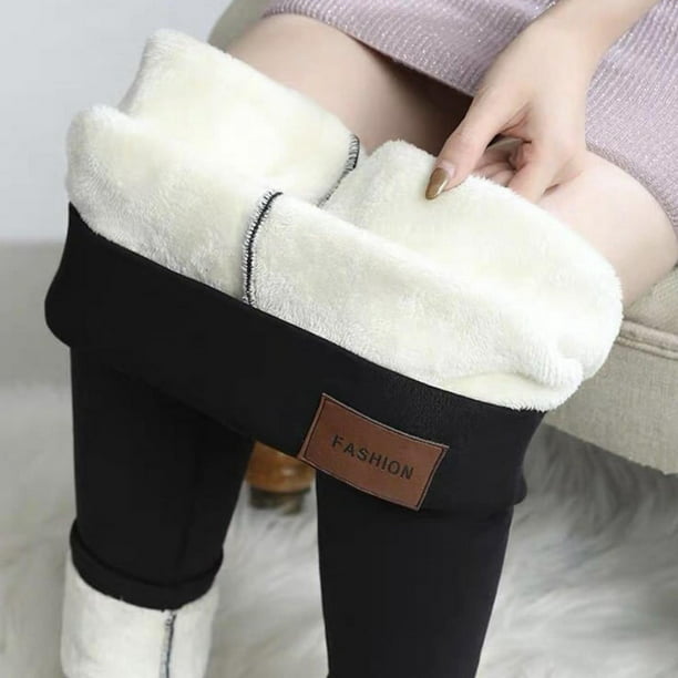 Leggings con forro cálidos para mujeres y niñas, pantalones de