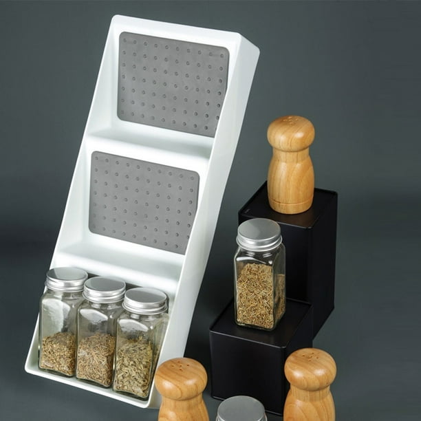 Estante de especias de cocina de 3 niveles, estante de especias, caja de  cajón, organizador de estante de especias para gabinete de plástico