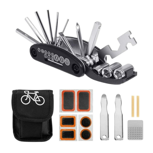 Kit de herramientas bicicleta multifunción con parche y palancas