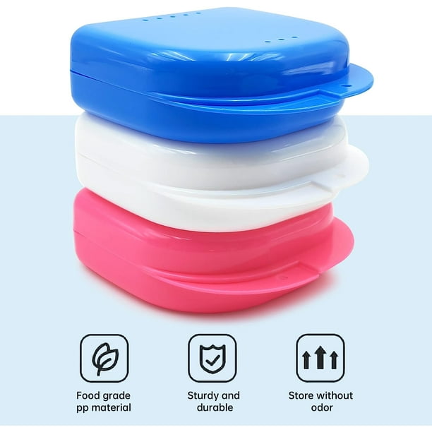 Uso dental Caja de plástico colorful para dentaduras/Caja de