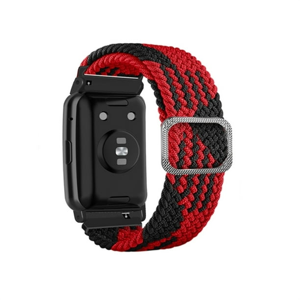 Para Huawei Band 8 correa de reloj con hebilla trenzada de nailon (rojo  colorido)