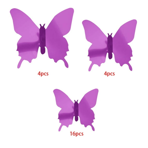 12 Espejos 3D Mariposa Pegatinas De Pared Para Habitación Decoración  Dormitorio