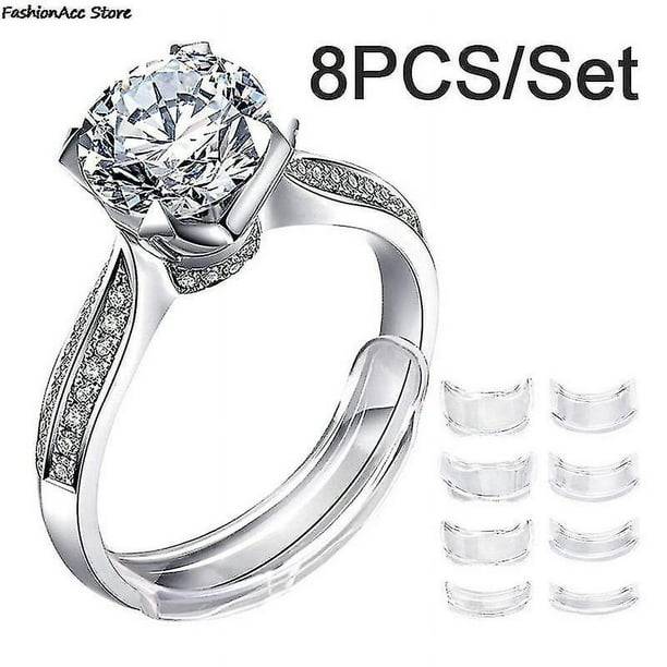 Ajustador de tamaño de anillo transparente Invisible, 8 piezas, ajustador  de anillo suelto, reductor, ajuste de cualquier anillo, herramientas  ajustables - AliExpress