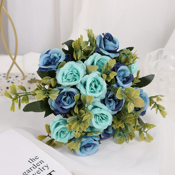 Revolucionario Deber palo Flores artificiales, decoración de flores azules falsas, 1 rama, 8 cabezas, flores  artificiales, dec TUNC Sencillez | Walmart en línea