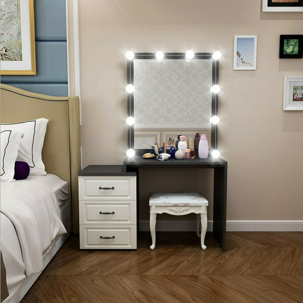 10 LED tocador lámpara de maquillaje baño inodoro sin perforaciones espejo  de tocador luz 100-240 V Ticfox