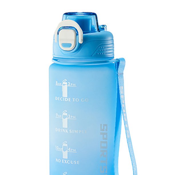 Termos para agua de 1000 ml fría con gradiente esmerilado para exteriores  (azul)