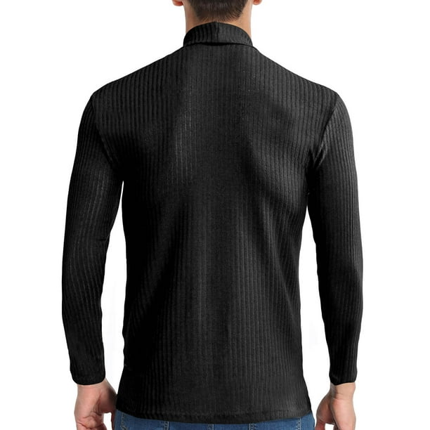 Suéter De Punto De Cuello Alto Para Hombre Jersey Ajustado Básico Otoño  Invierno