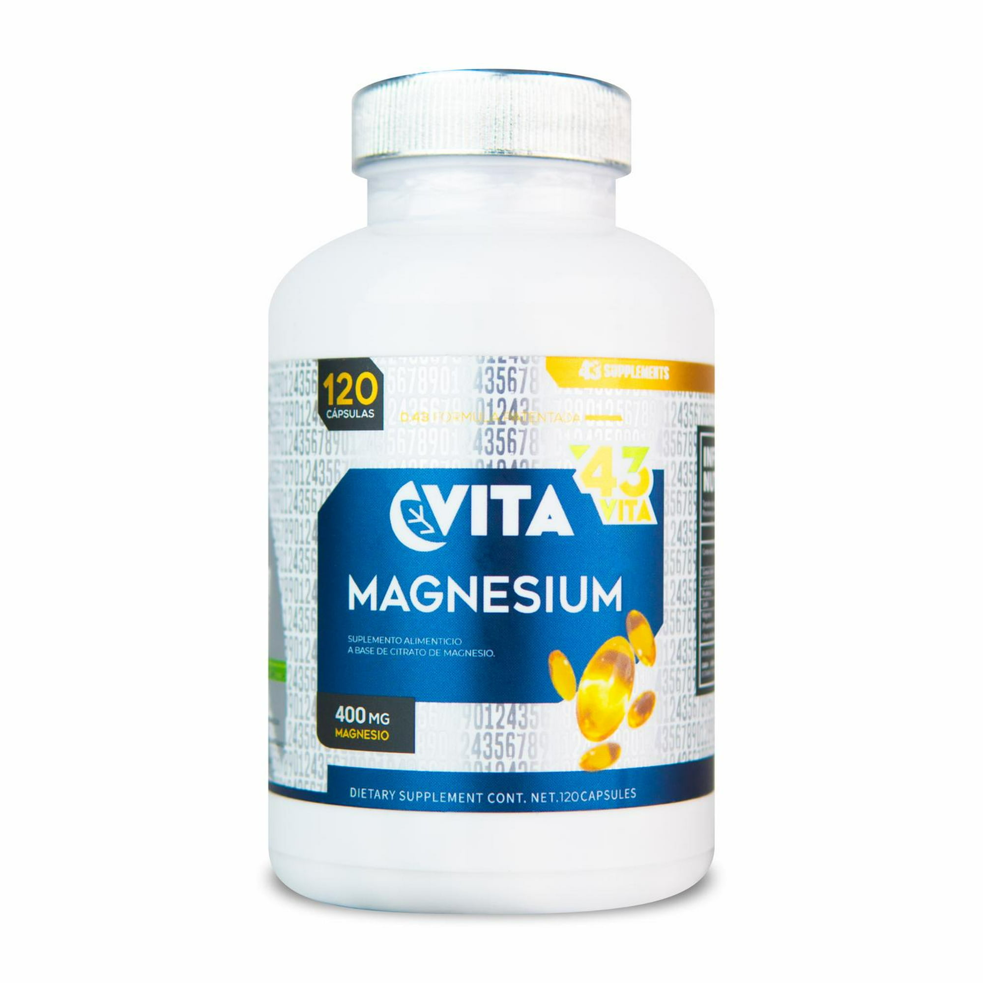 Citrato de magnesio 120 caps vita 43 supplements